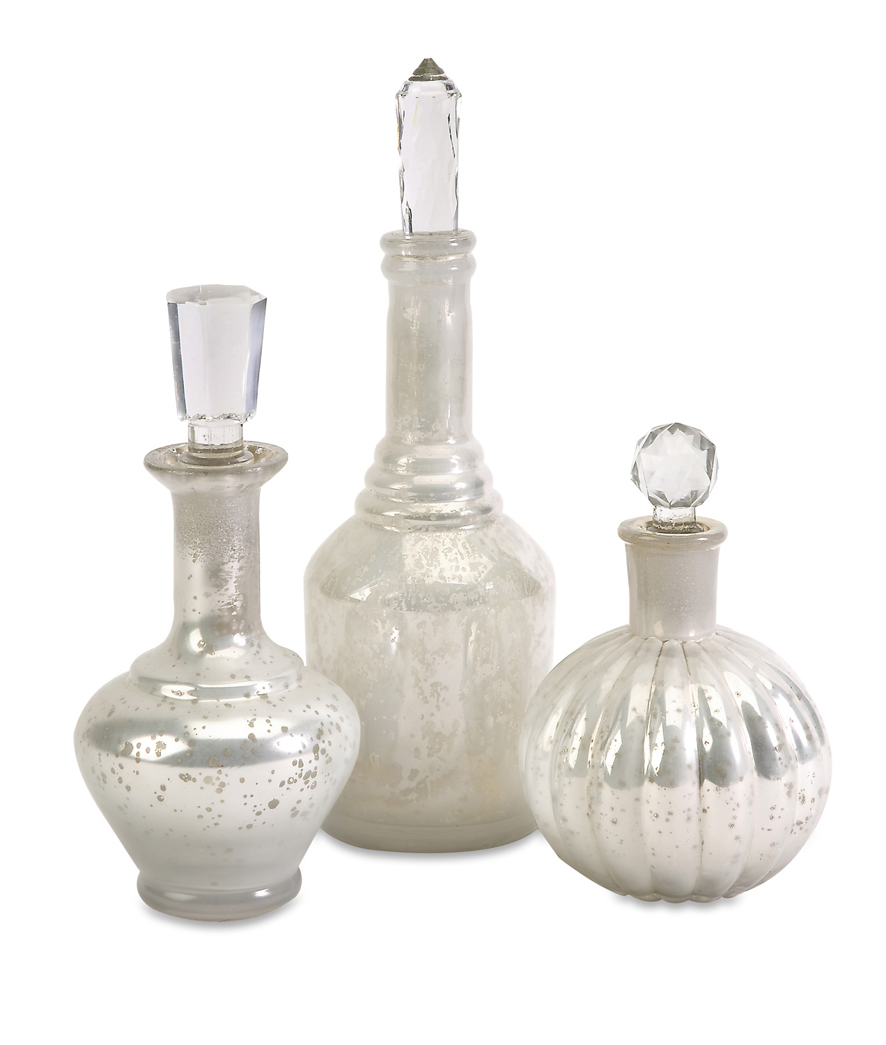 IMAX Curran Glass Bottles with Stoppers - Set of 3