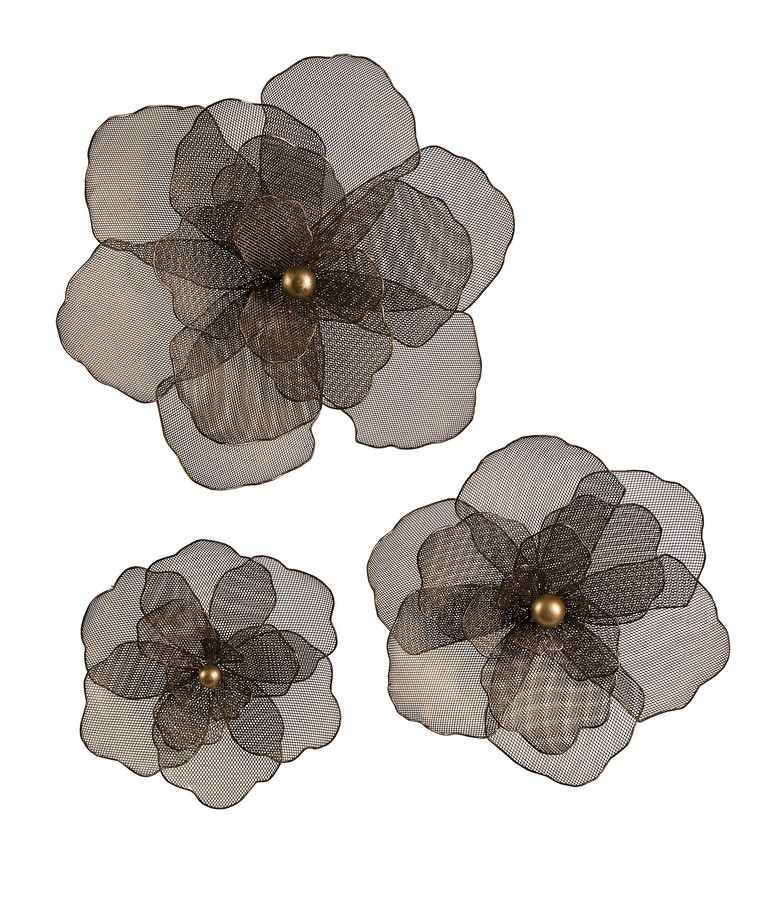 IMAX Astaire Flower Wall Decor - Set of 3