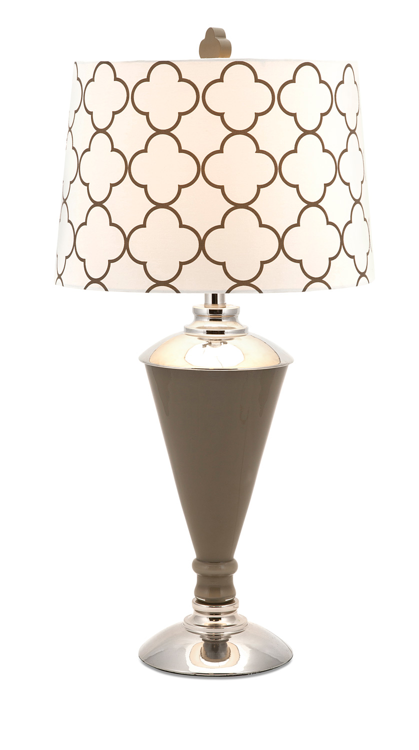 IMAX Essentials Taupe Glass Table Lamp
