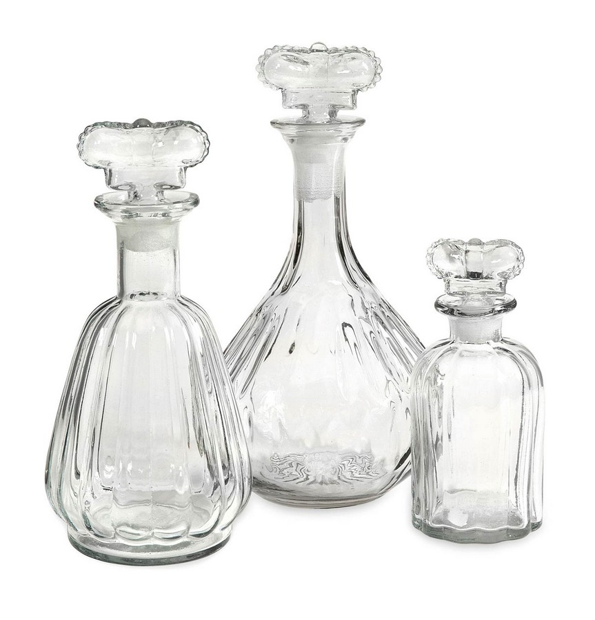 IMAX Sable Decantor with Crown Stopper - Set of 3