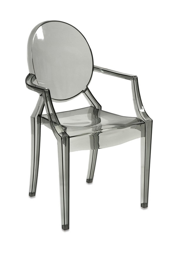IMAX Isadora Grey Transparent Arm Chair