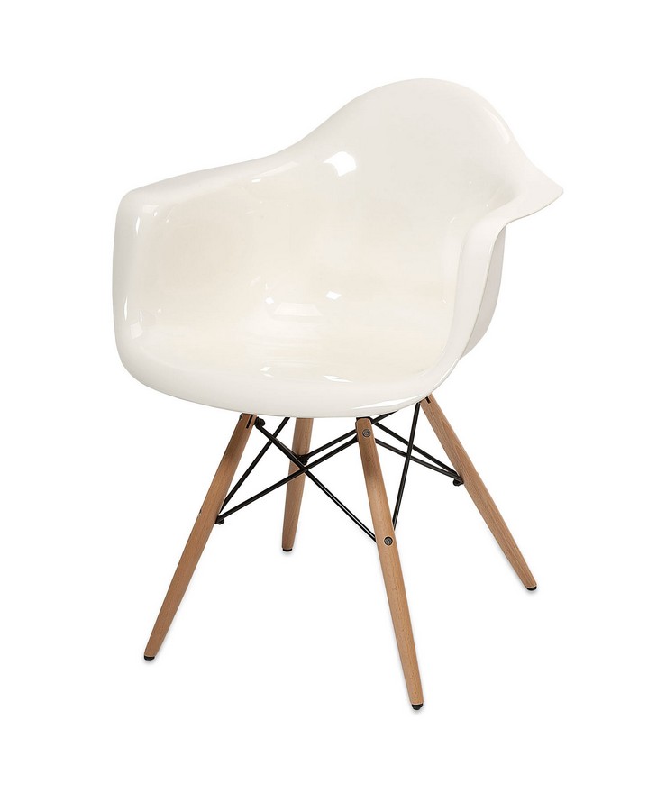IMAX Arturo White Acrylic Chair with Wood Leg