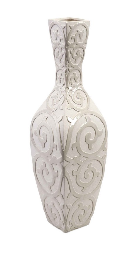 IMAX Lisle Ceramic Vase - White