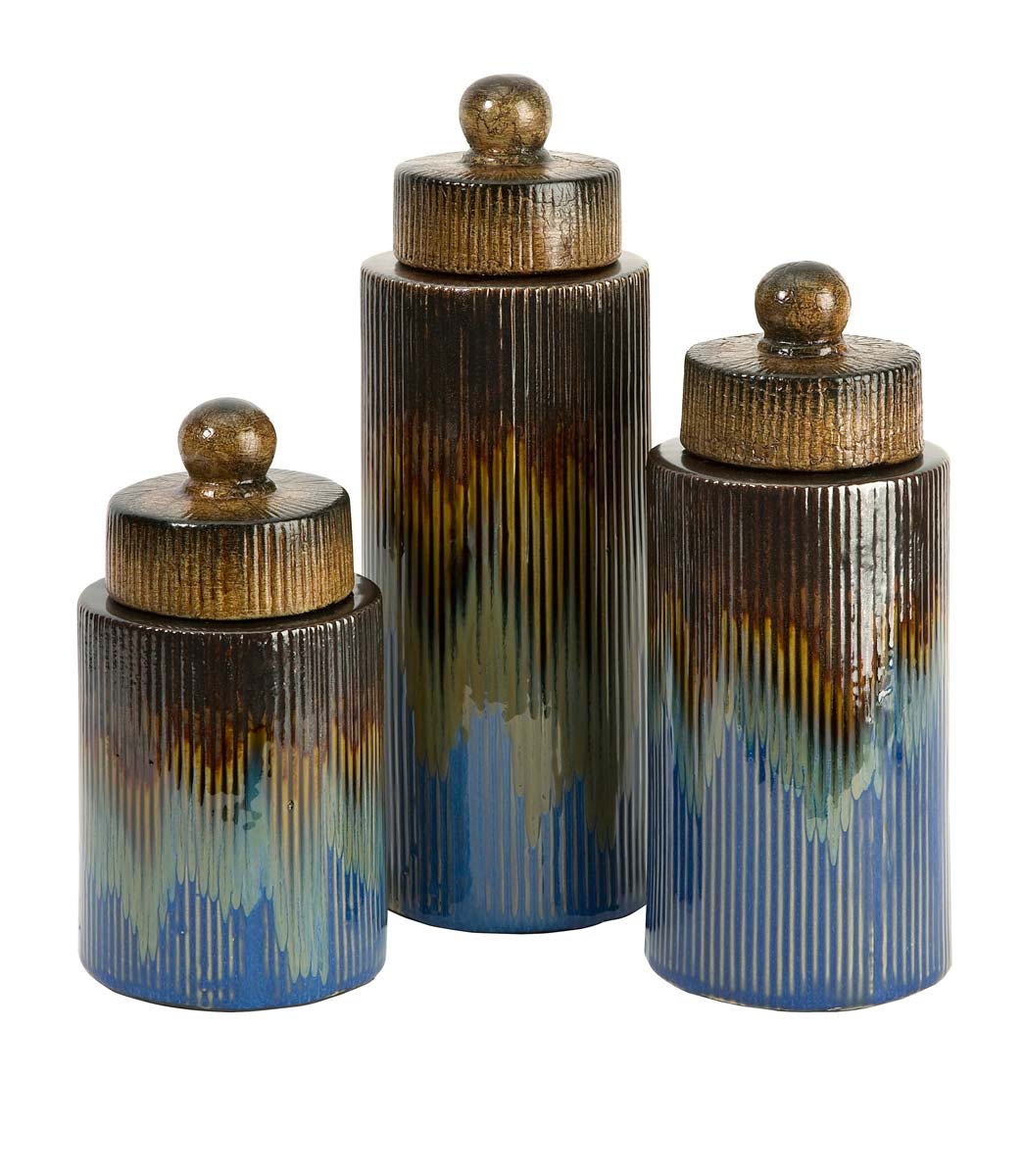 IMAX Frazier Ceramic Canisters - Set of 3