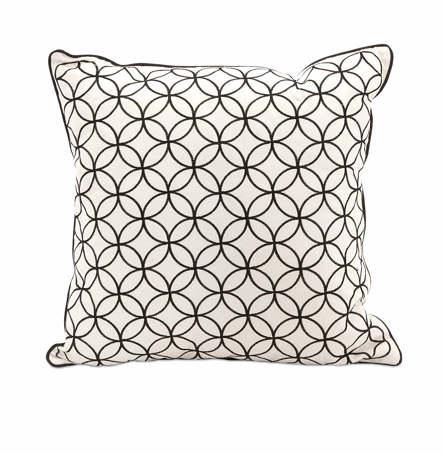 IMAX Essentials Black Embroidered Pillow