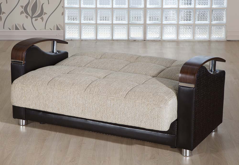 Istikbal Luna Sleeper Love Seat - Petek Milky Brown