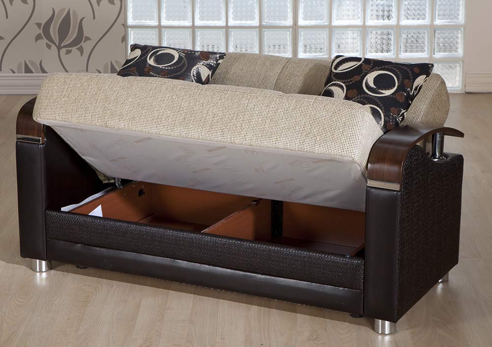 Istikbal Luna Sleeper Love Seat - Petek Milky Brown