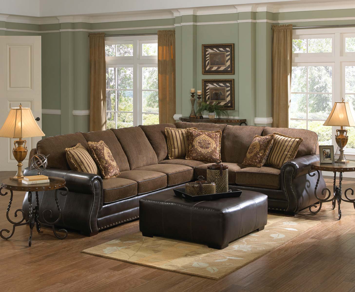 Jackson Austin Sectional Sofa Set - Walnut