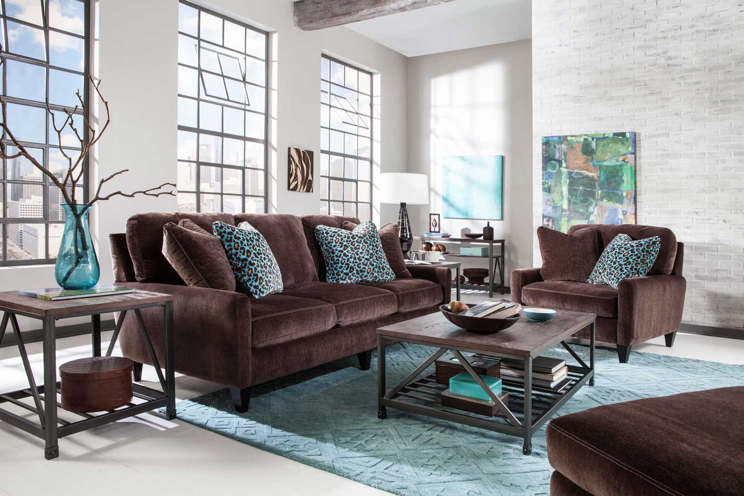Jackson Mulholland Sofa Set - Chocolate Jackson Mulholland Sofa Set - Chocolate