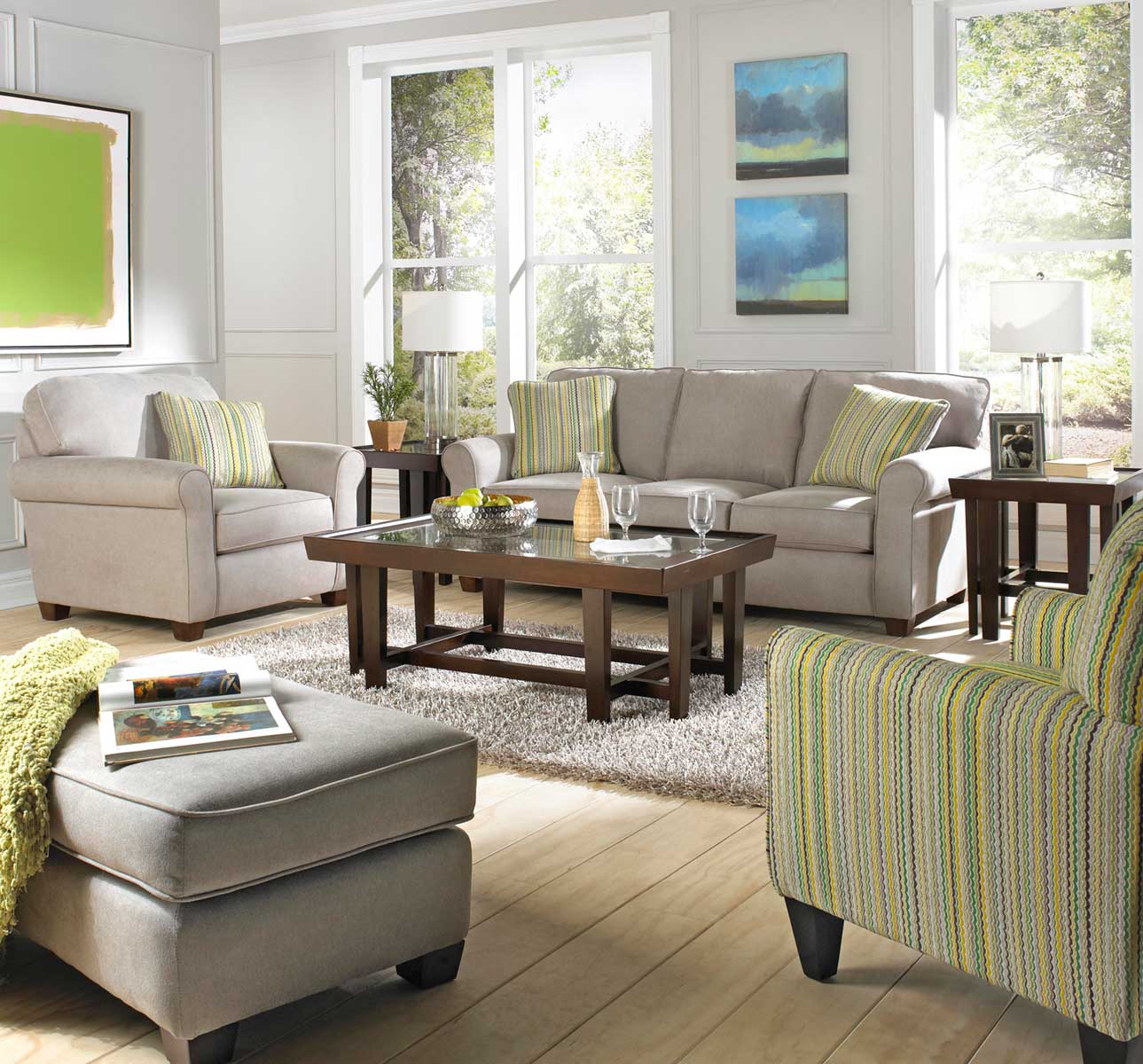 Jackson Zachary Sofa Set - Cement