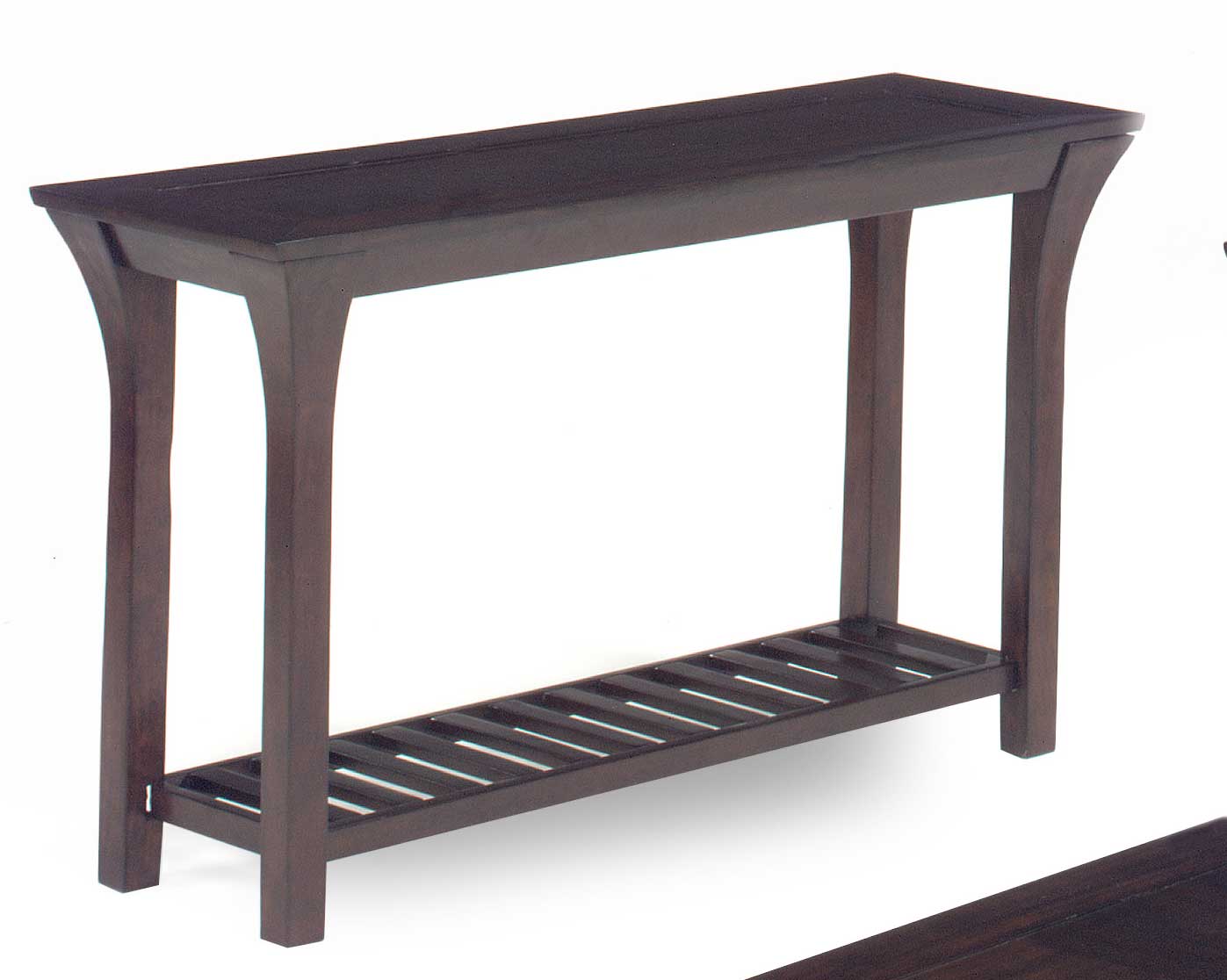 Jackson 813 Series Sofa Table - Merlot Wood with Slat Shelves