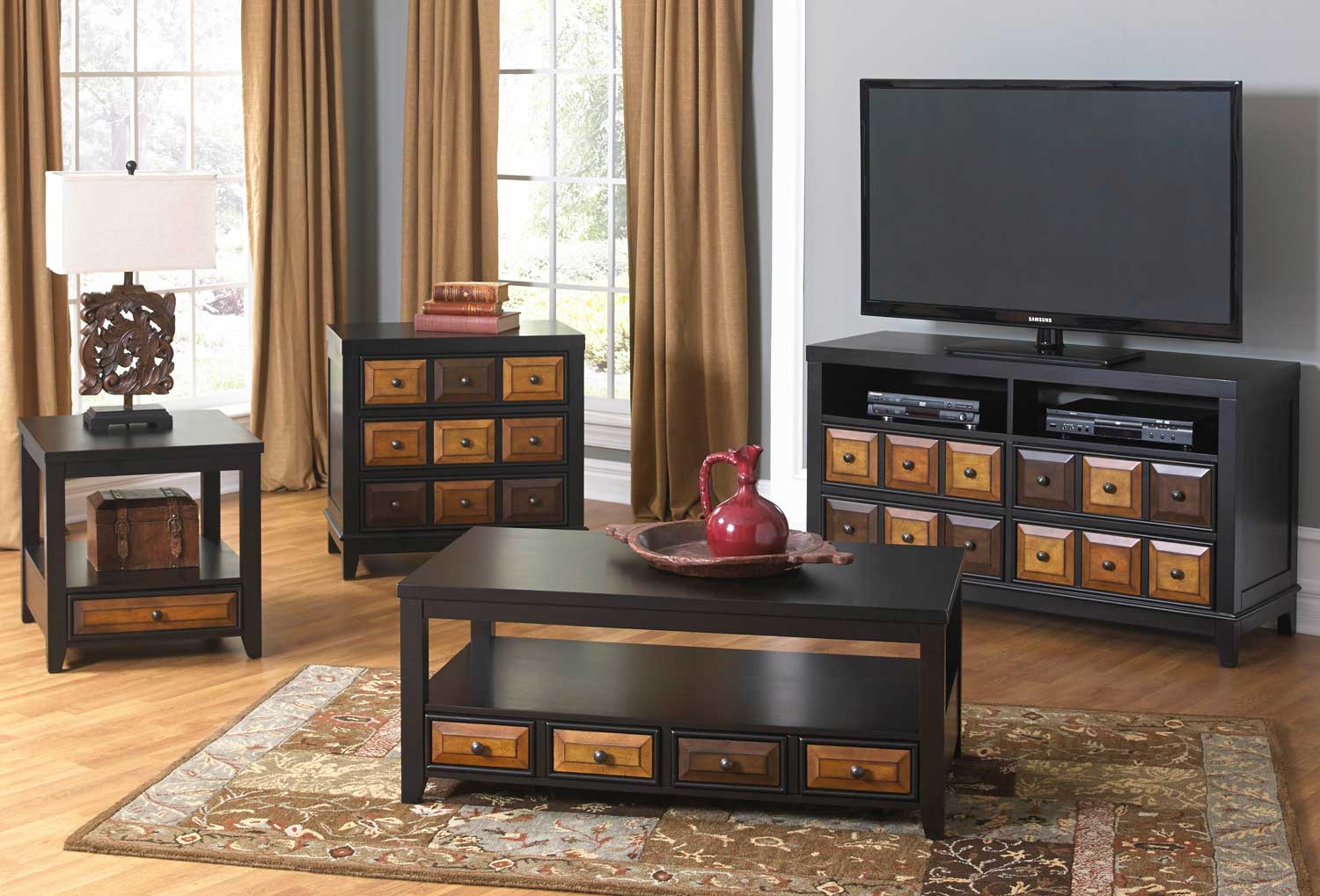 Jackson 857 Series Cocktail Table Set with Apothecary Drawer