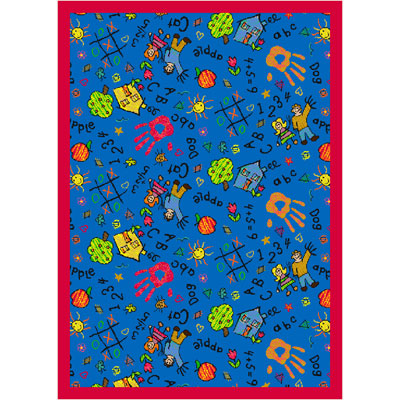 Joy Carpet Scribbles Rug - Blue