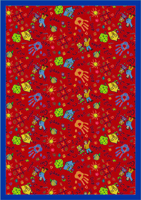 Joy Carpet Scribbles Rug - Red