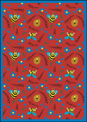 Joy Carpet Bee Attitudes Rug - Red