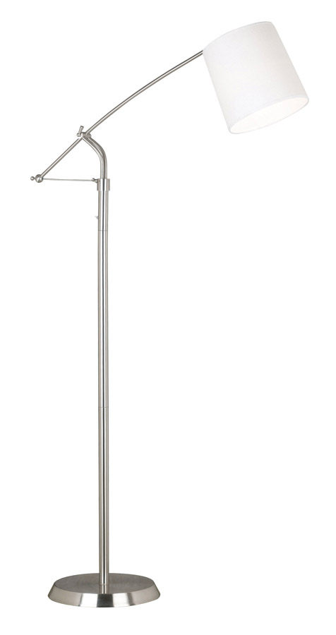 Kenroy Home Reeler 1 Light Adjustable Floor Lamp - Brushed Steel