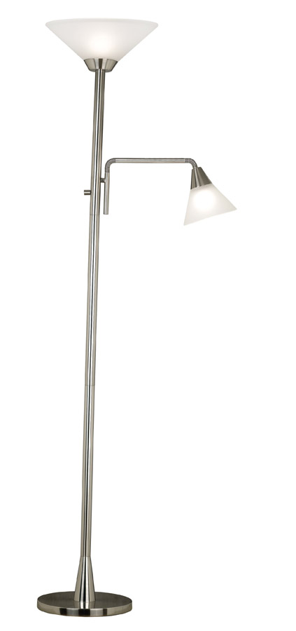 Kenroy Home Rush 1 Light Torchiere - Brushed Steel
