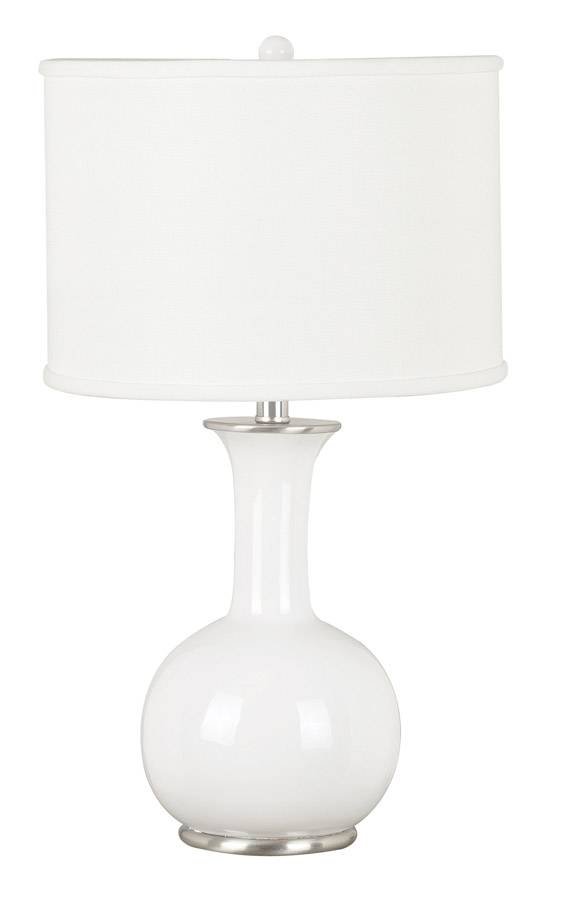 Kenroy Home Mimic 1 Light Table Lamp - Gloss White