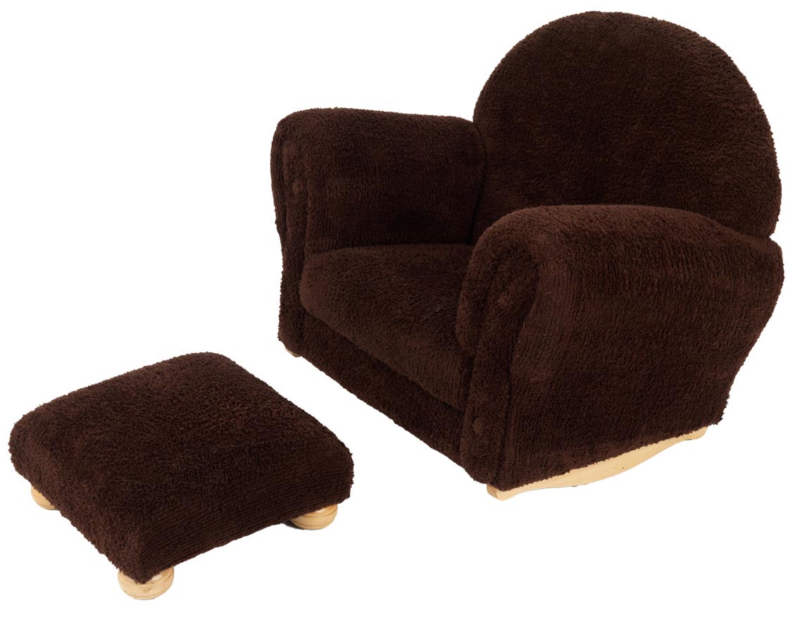 KidKraft Chocolate Chenille Upholstered Rocker and Ottoman KidKraft Chocolate Chenille Upholstered Rocker and Ottoman