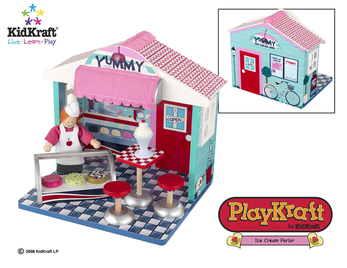 KidKraft Ice Cream Shop 7 pieces PlayKraft by Kidkraft 65230 at