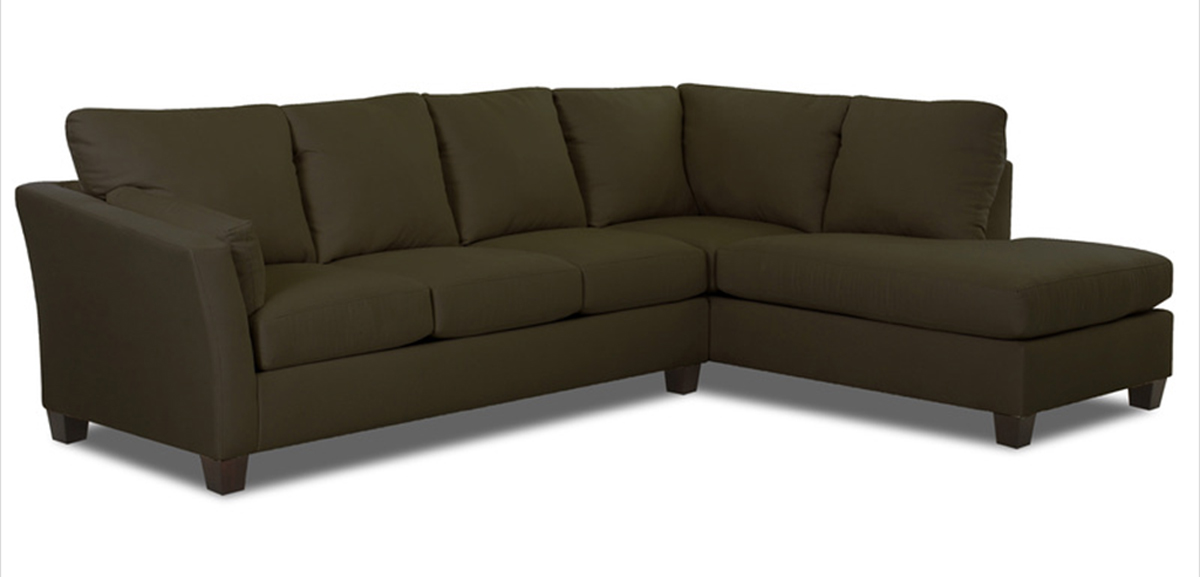Klaussner Drew Sectional Sofa - Microsuede Thyme