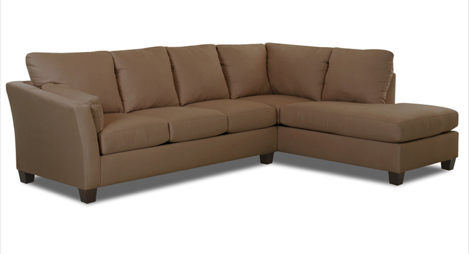 Klaussner Drew Sectional Sofa - Microsuede Straw