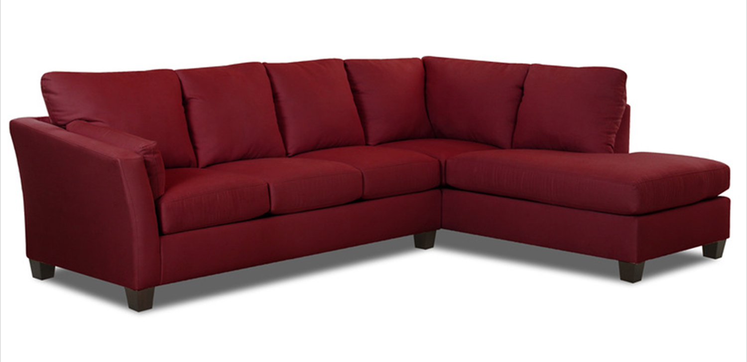 Klaussner Drew Sectional Sofa - Microsuede Cinnabar