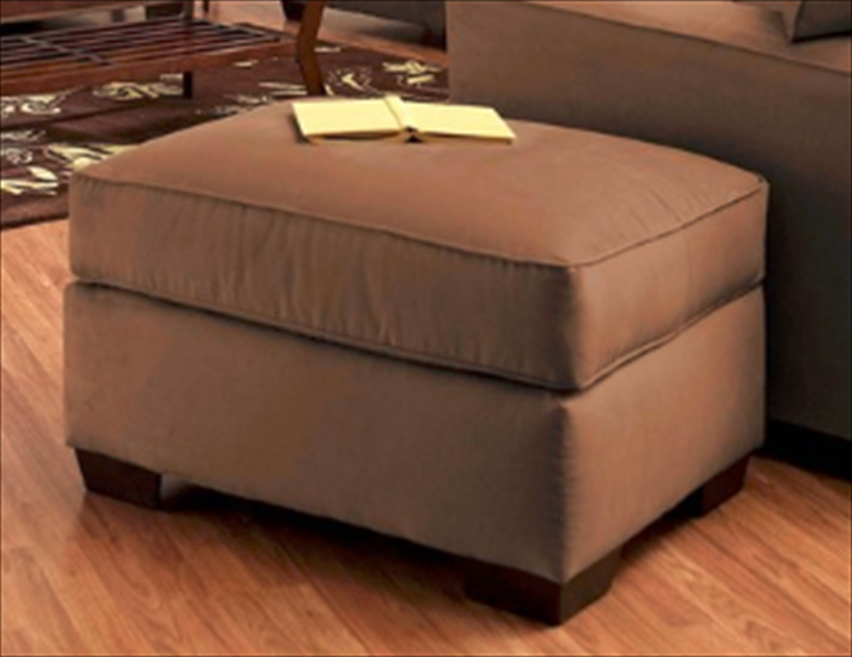 Klaussner Heather Ottoman - Microsuede Chocolate