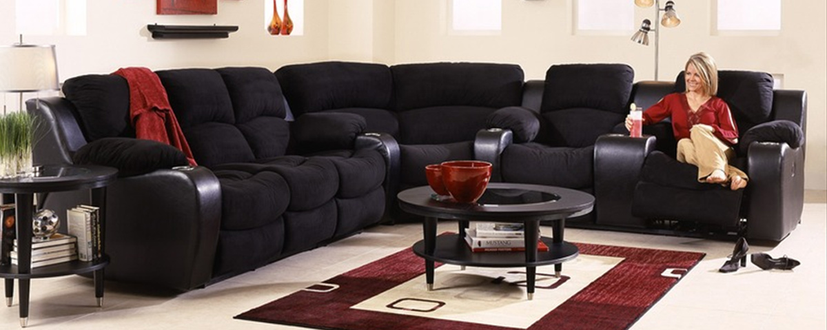 Klaussner Grand Power Reclining Sofa Set - Vanti Black