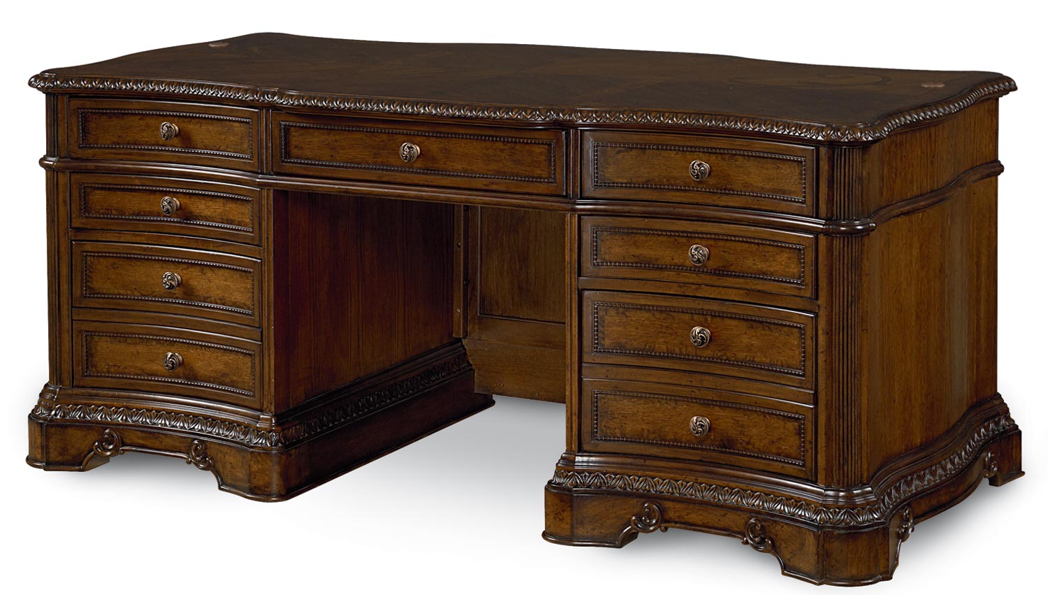 Legacy Classic Pemberleigh Executive Desk Brandy/Burnished Edges 3100