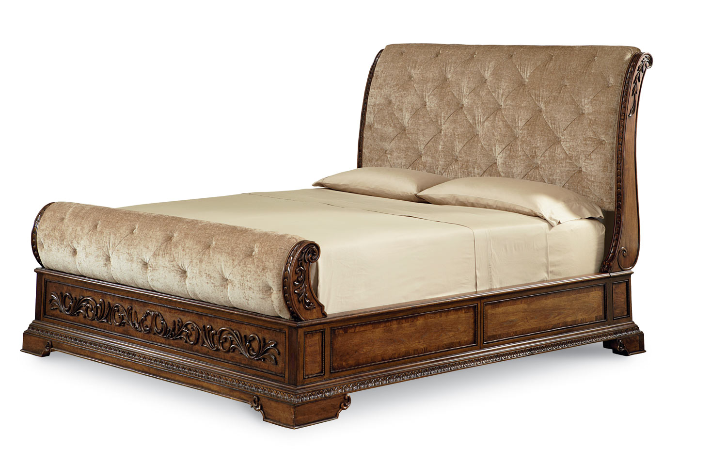 Legacy Classic Pemberleigh Upholstered Sleigh Bed - Brandy/Burnished Edges