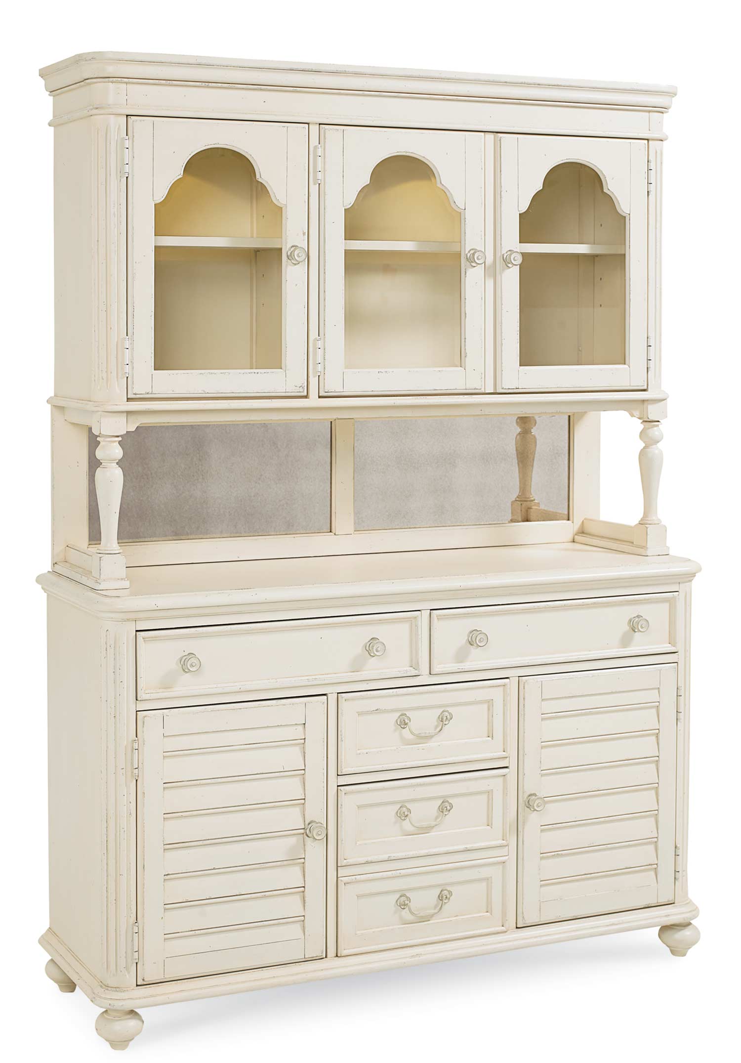Legacy Classic Haven China Cabinet - Buttercream White/Slight Distressing