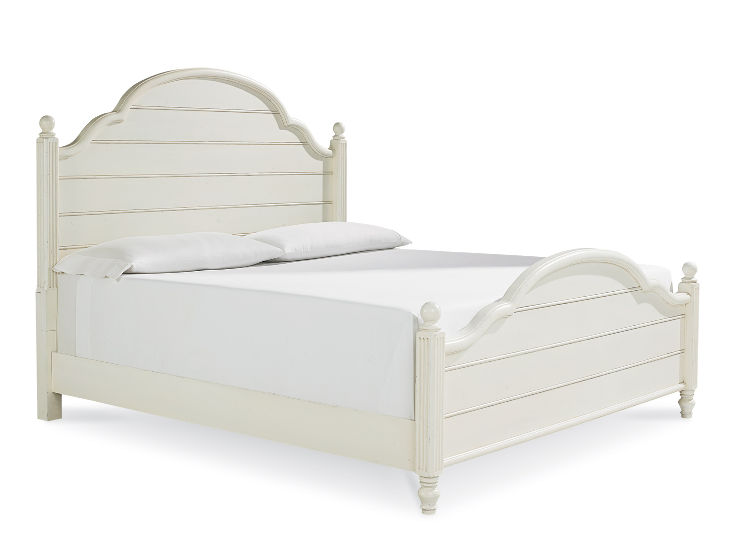 Legacy Classic Haven Poster Bed - Buttercream White/Slight Distressing