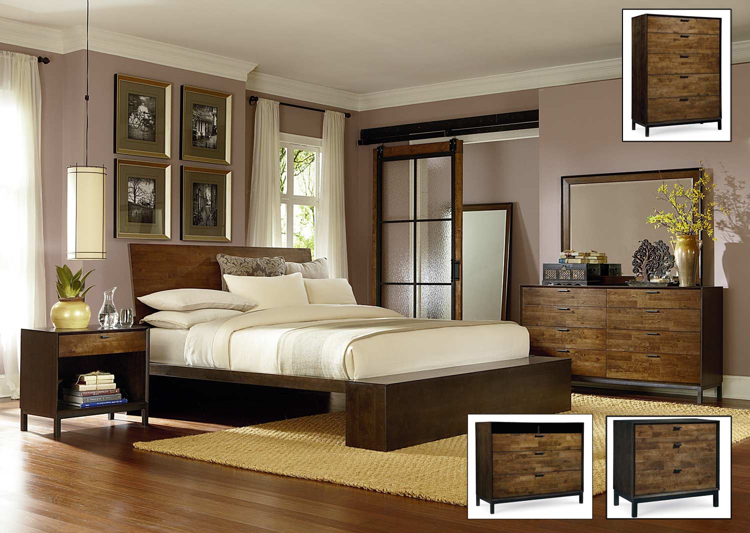 Legacy Classic Kateri Platform Bedrooom Set - Hazelnut/Ebony Exteriors