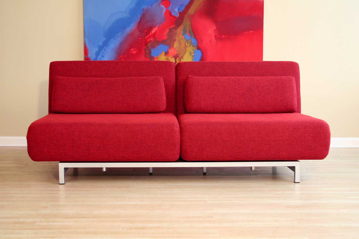 Wholesale Interiors LK06-2-D-06 Two Seater Red Convertible Sofa