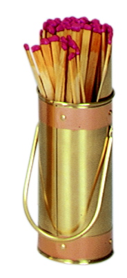 UniFlame Solid Brass Matchholder With Striker & Copper Band-Uniflame