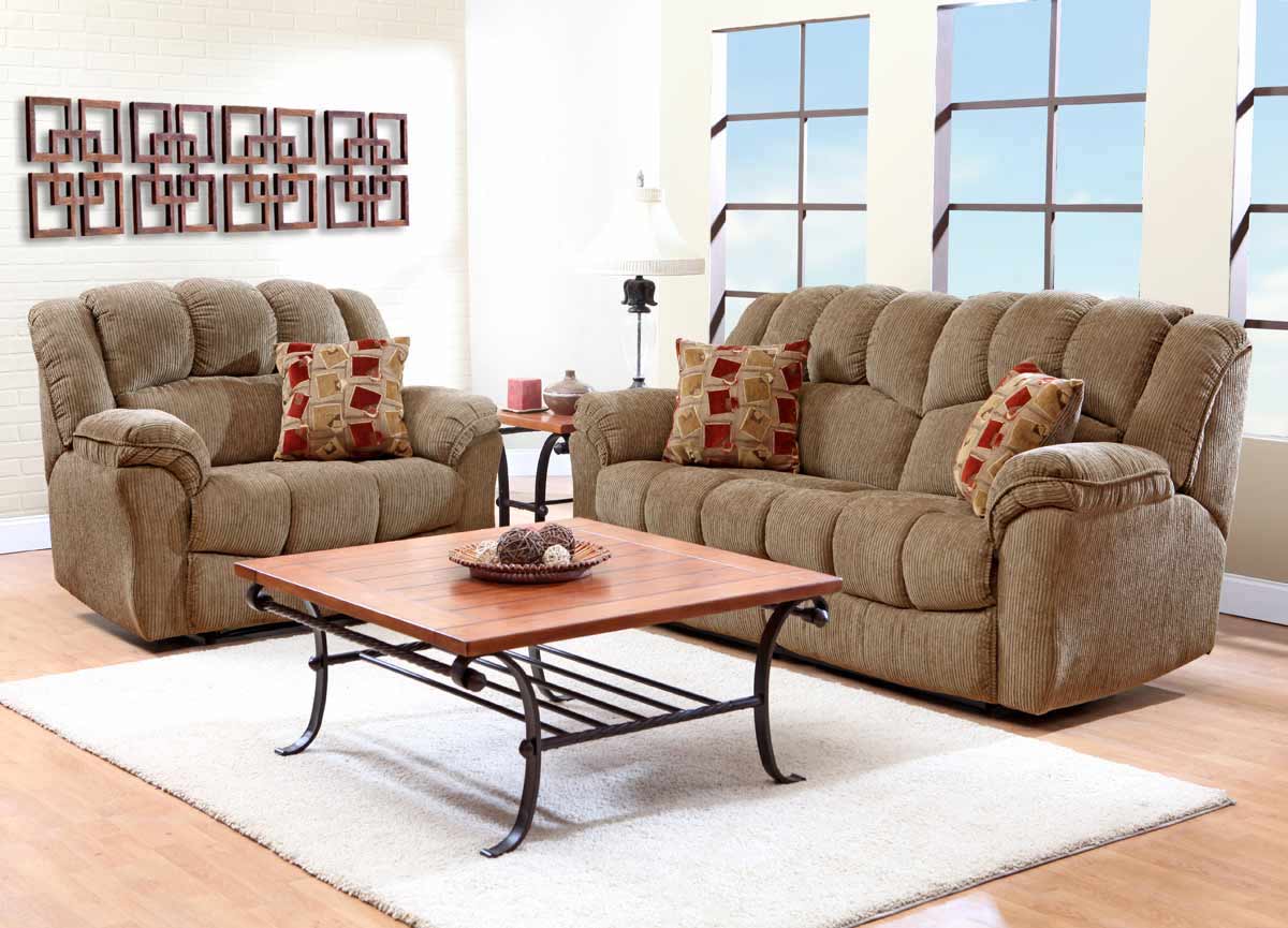 Mississippi in Motion 108Series Brown Double Reclining Sofa Set 10830