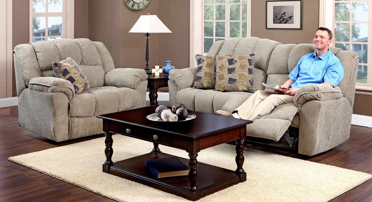 Mississippi in Motion 108Series Celery Double Reclining Sofa Set 108