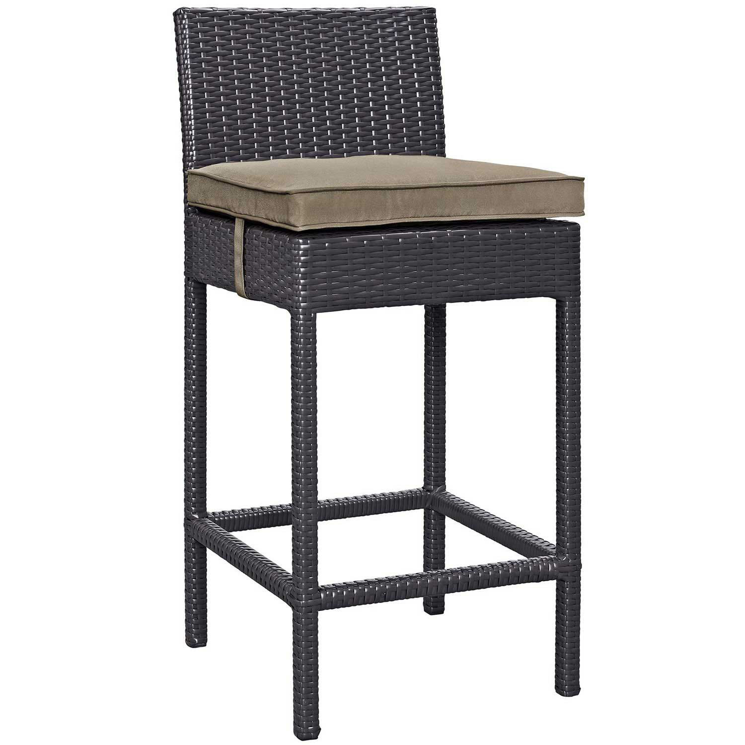 Modway Convene Outdoor Patio Fabric Bar Stool - Espresso Mocha