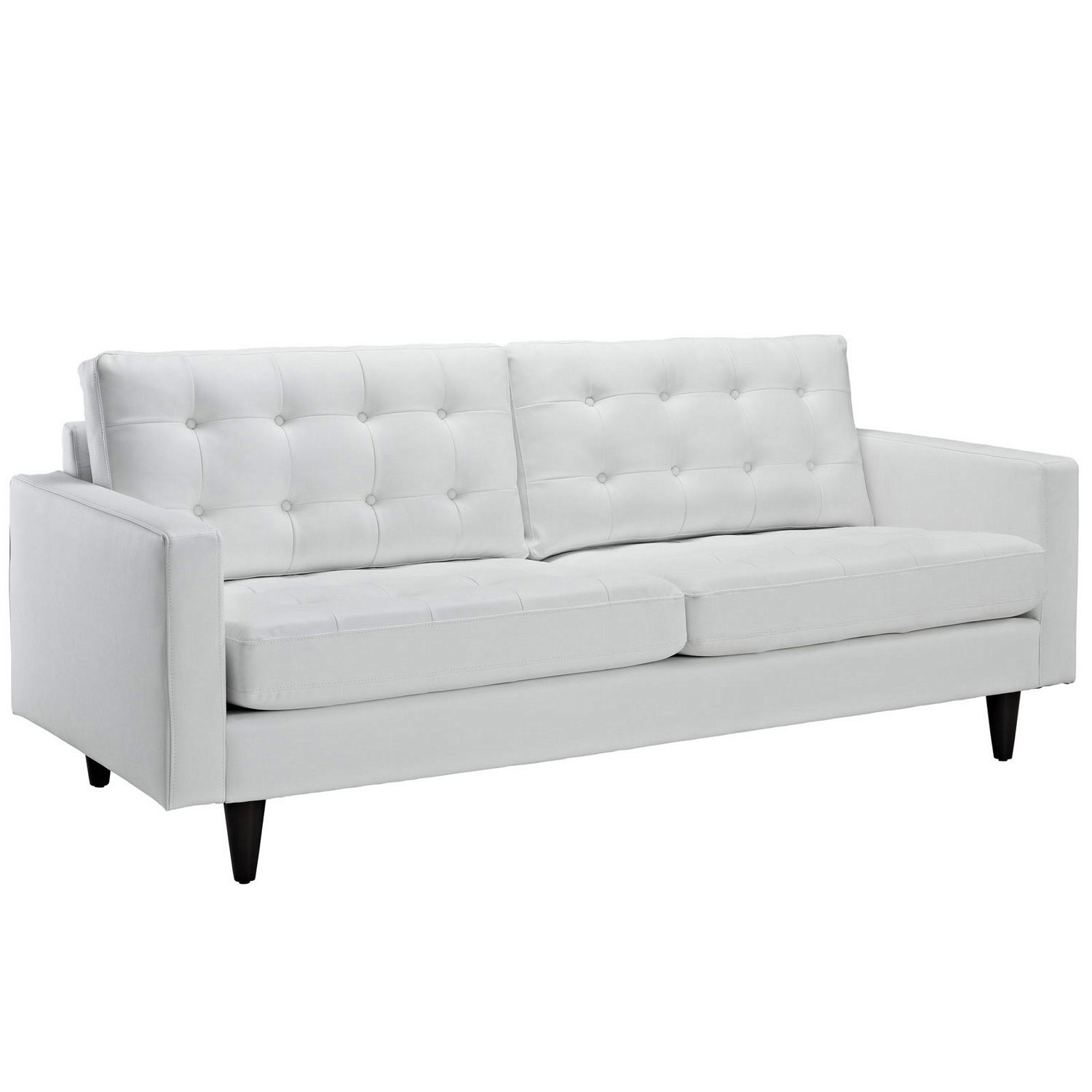 Modway Empress Leather Sofa - White