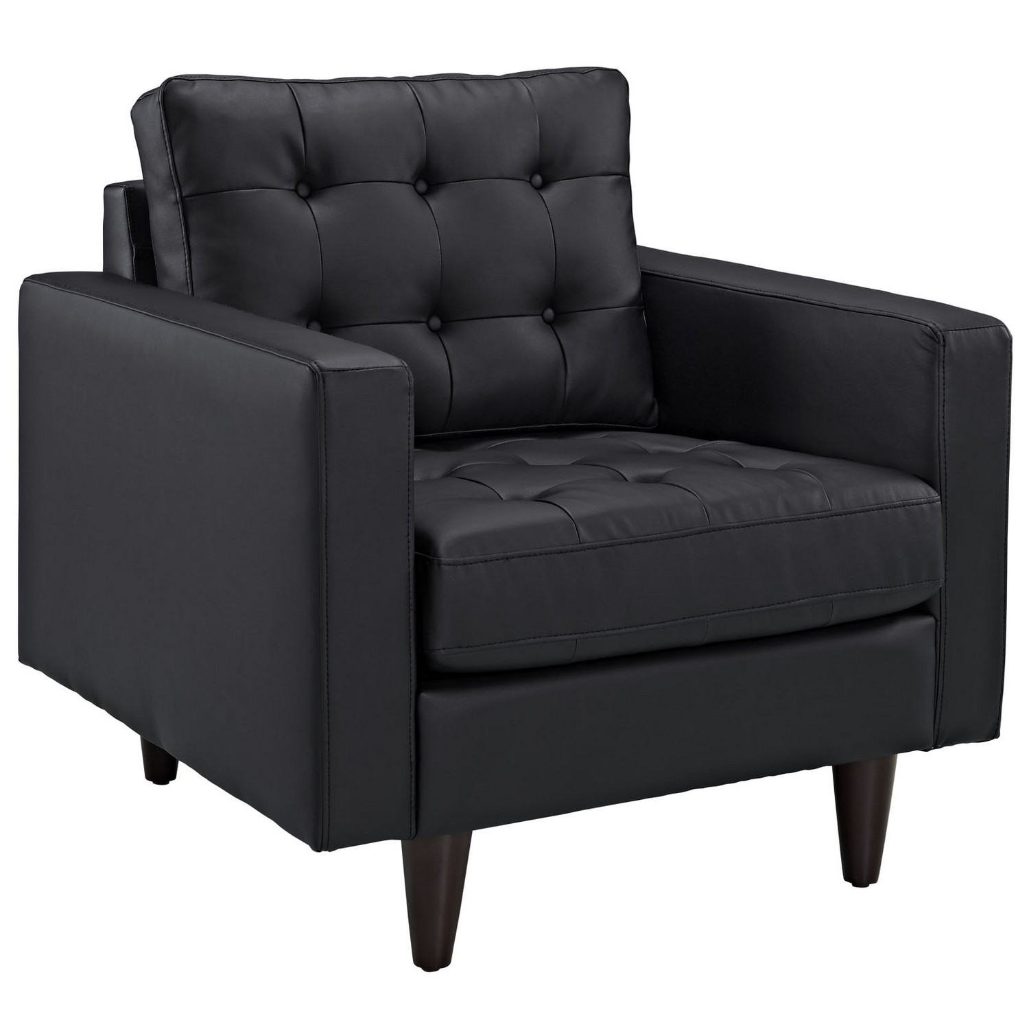 Modway Empress Leather Armchair - Black