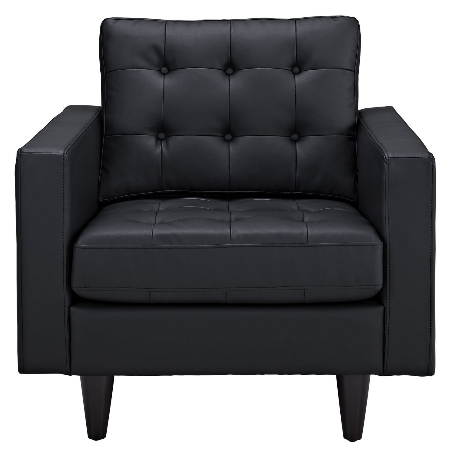 Modway Empress Leather Armchair - Black