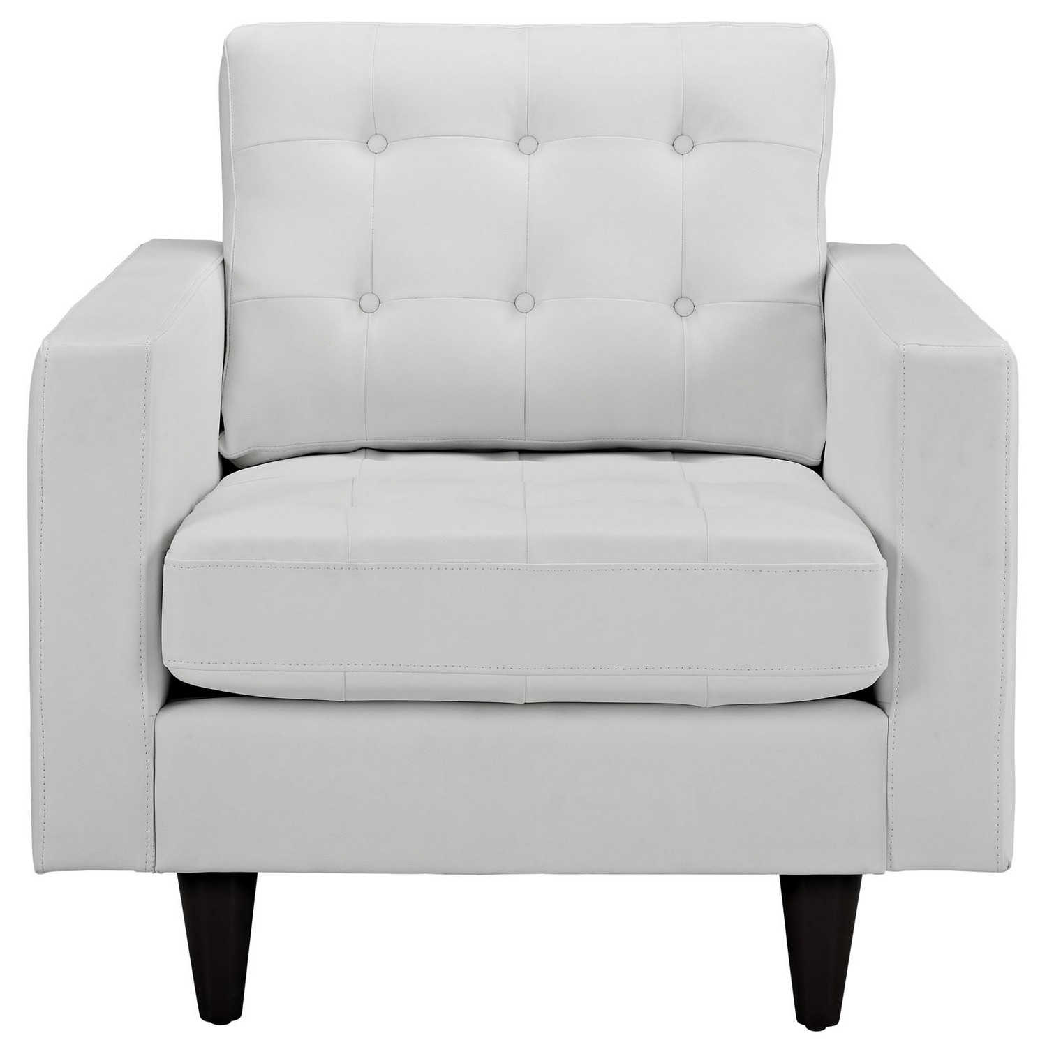 Modway Empress Leather Armchair - White