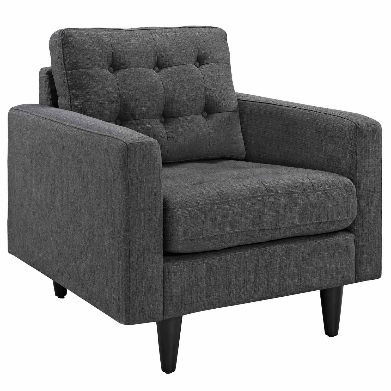Modway Empress Upholstered Armchair - Gray