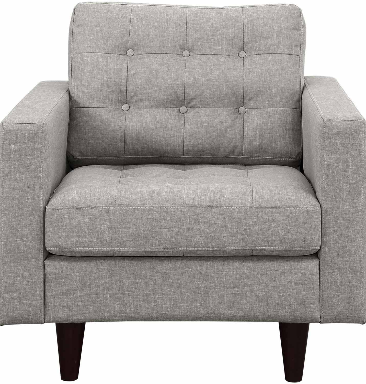 Modway Empress Upholstered Armchair - Light Gray