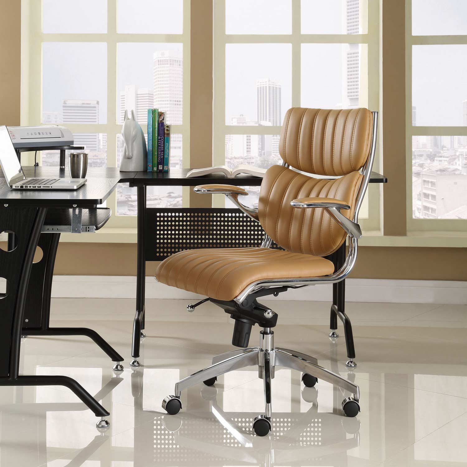 Modway Escape Mid Back Office Chair - Tan