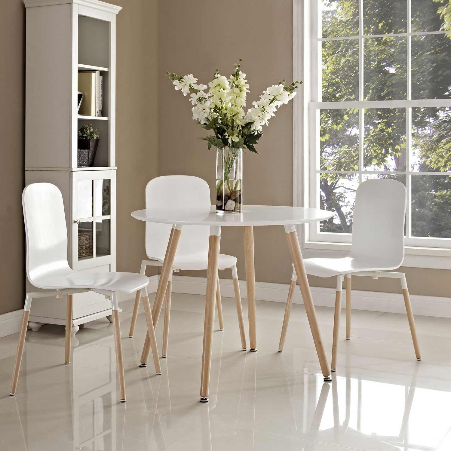 Modway Track Circular Dining Table - White