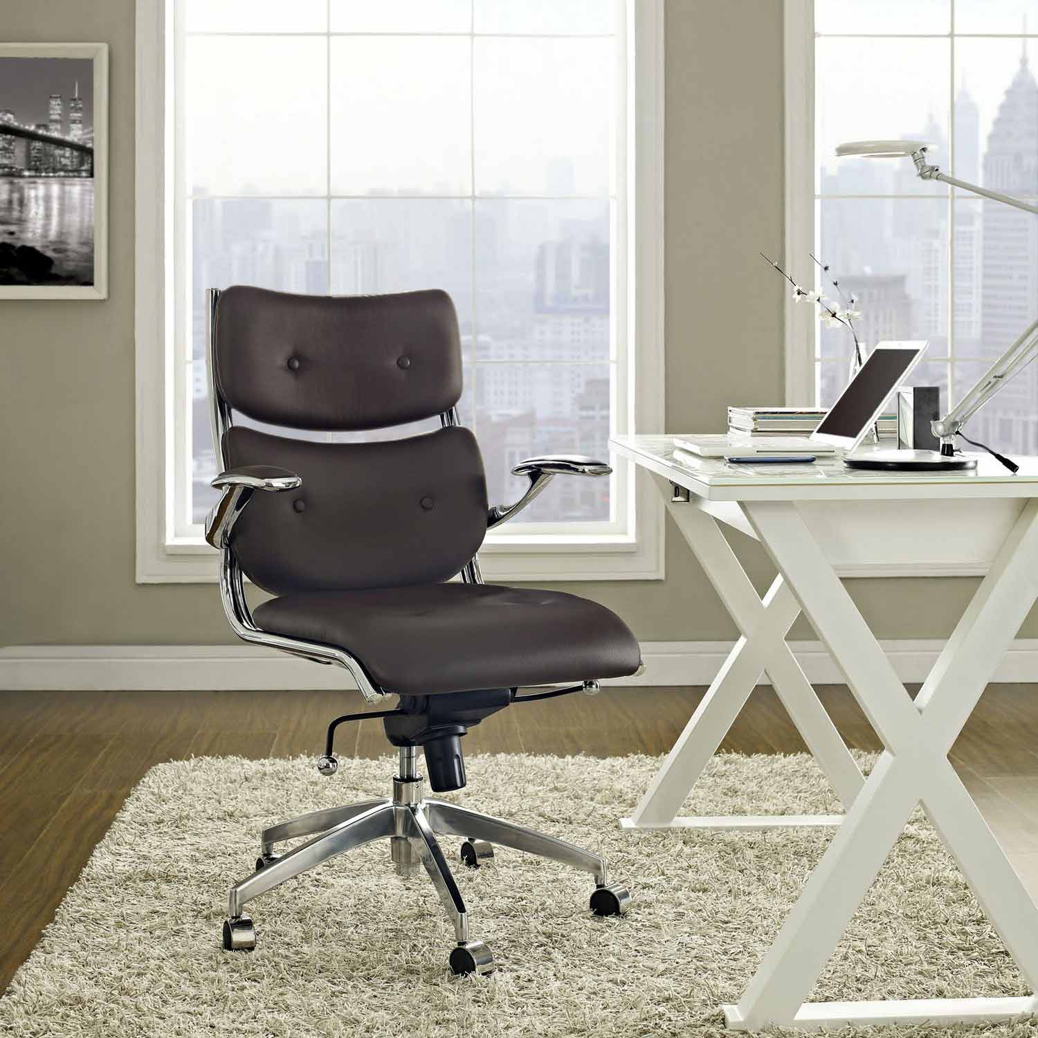 Modway Push Mid Back Office Chair - Brown