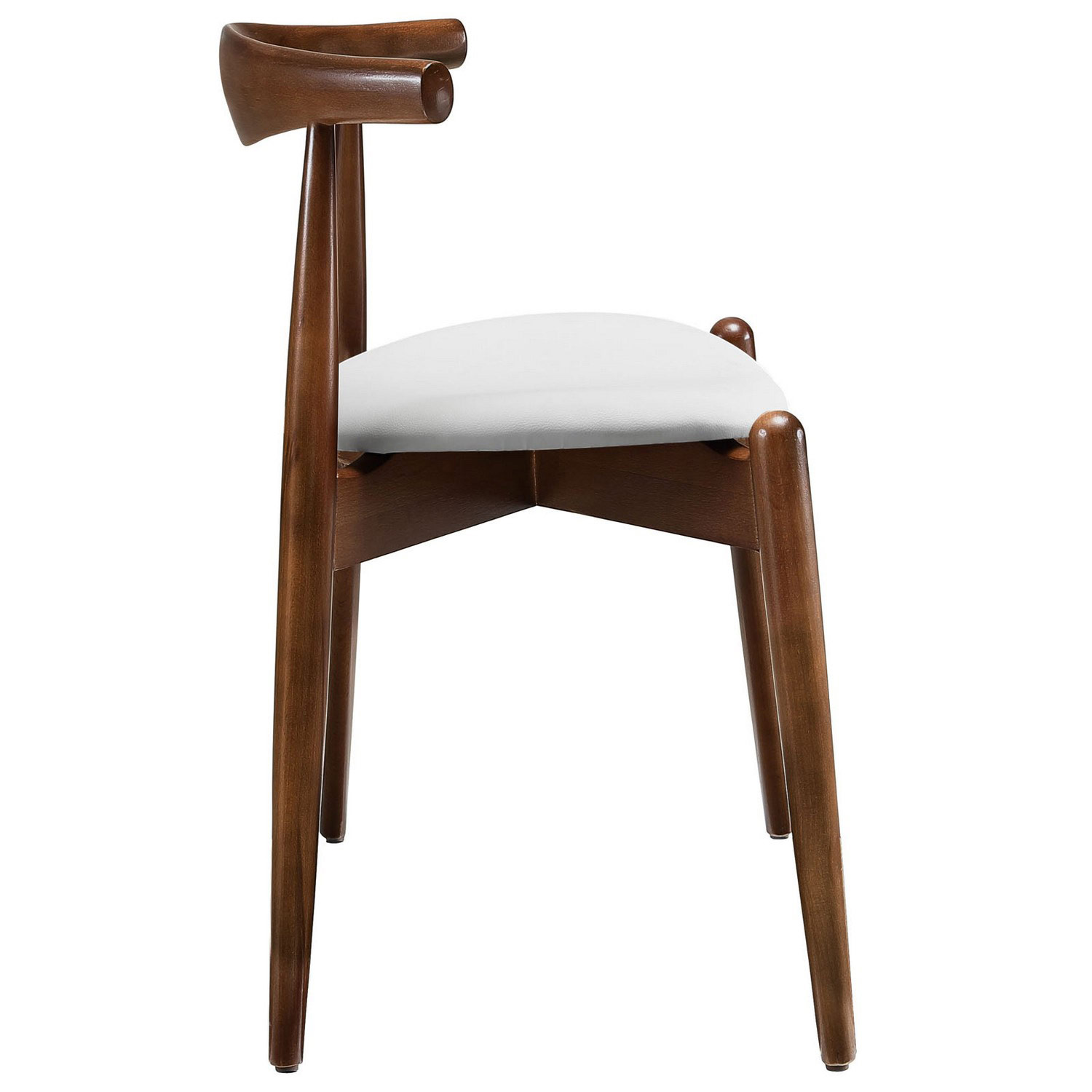 Modway Stalwart Dining Side Chair - Dark Walnut/White