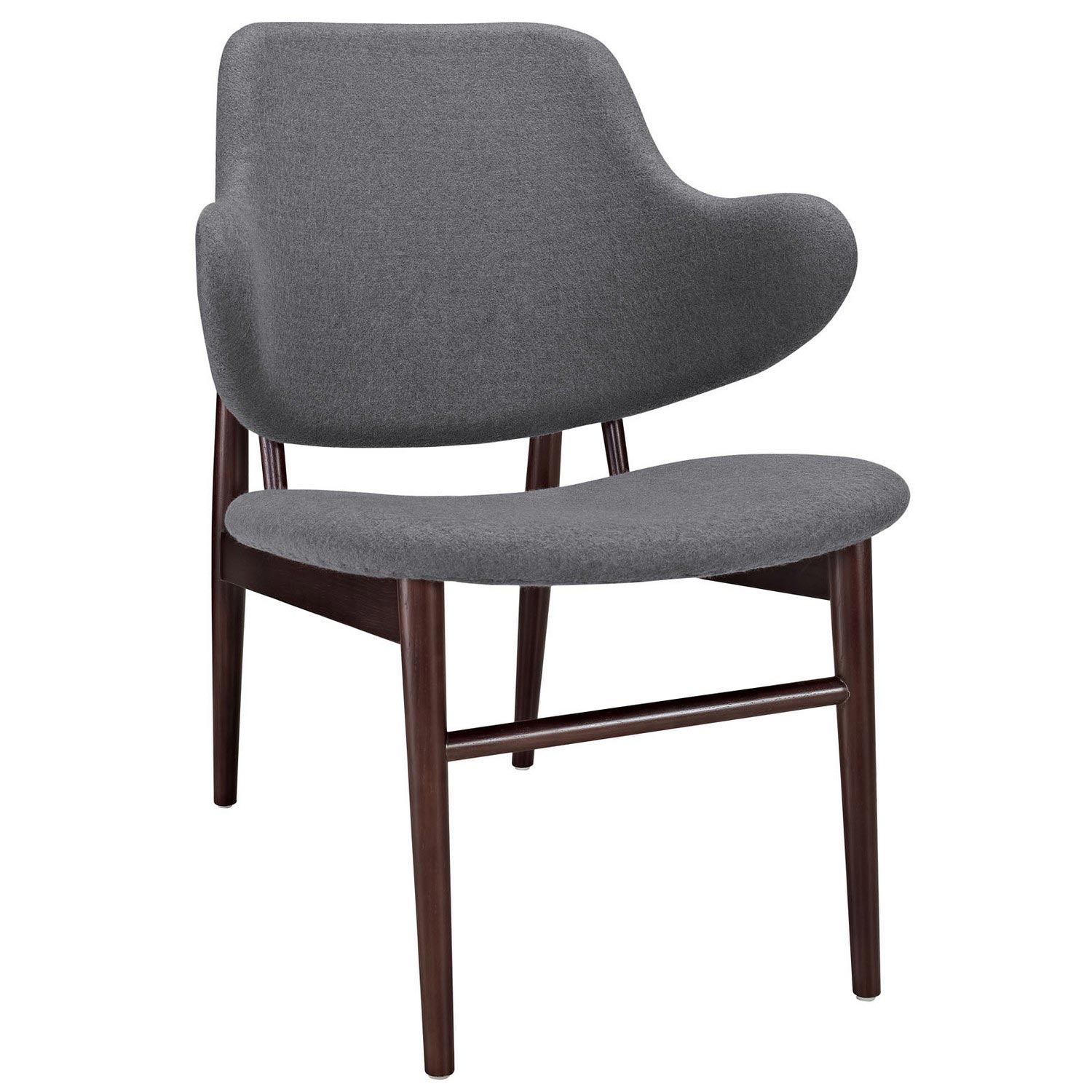 Modway Cherish Wood Lounge Chair - Dark Gray